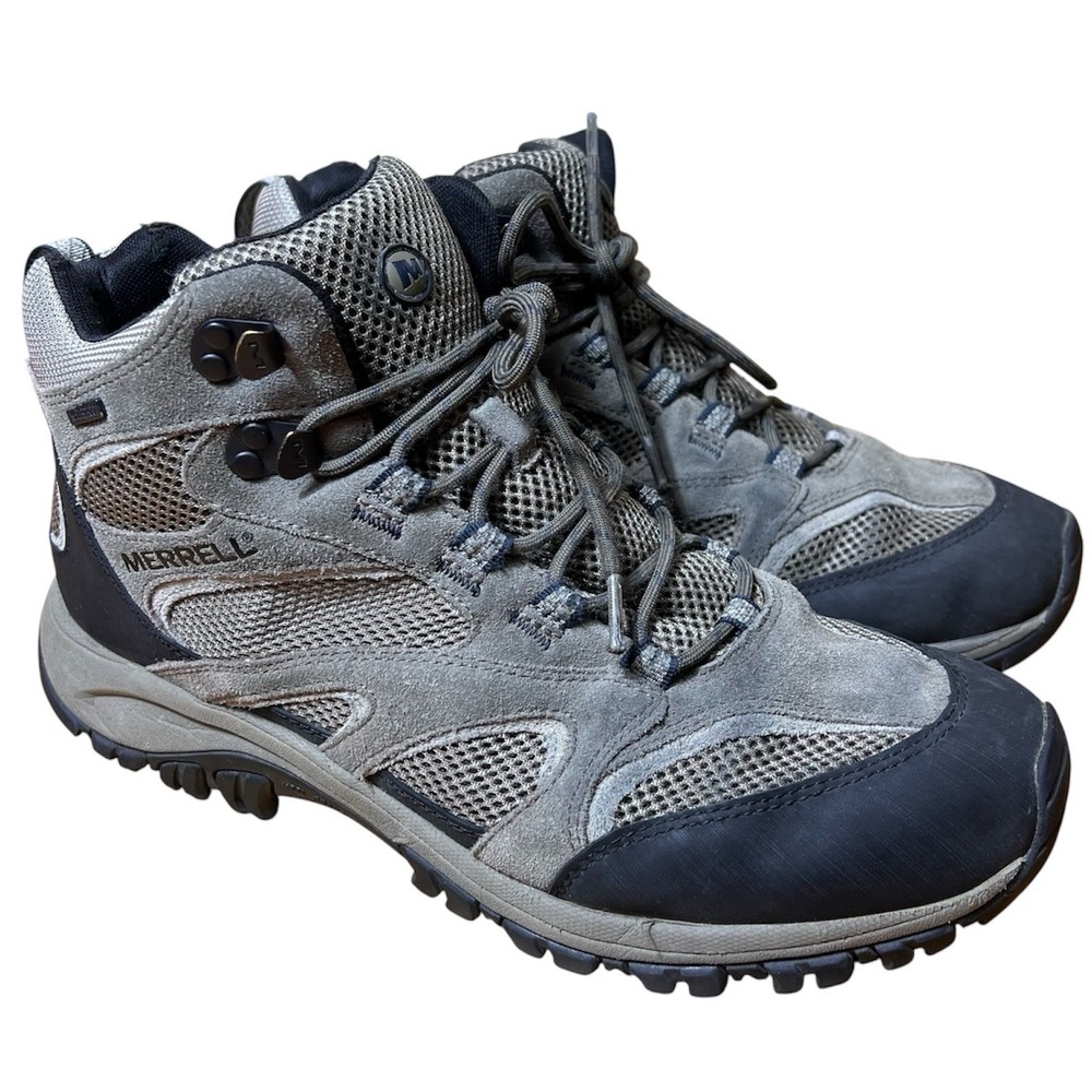 Merrell Men's Boulder (J39357) Mid Gray Boots Shoes Hiking Waterproof Size 11.5